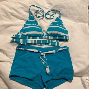 Jag Jeans Teal and White Bikini Set